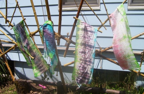 KoolAid dyed silk scarves
